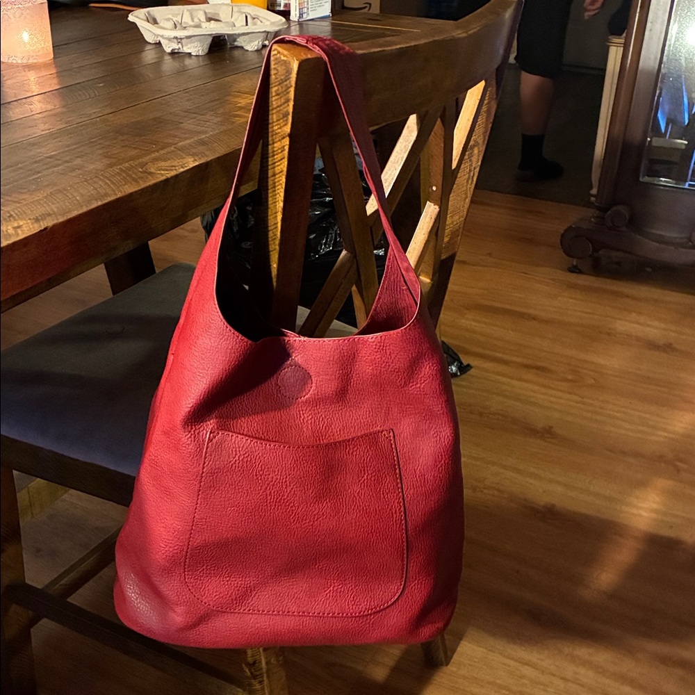 Chic Burgundy Leather Hobo Bag - Picture 4 of 7